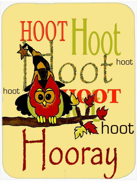 Hoot Hoot Hooray Owl Cutting Board Tempered Glass Kitchen Cutting Surface, Heat Resistant Chopping, Non-Slip Feet, Food Prep & Serving