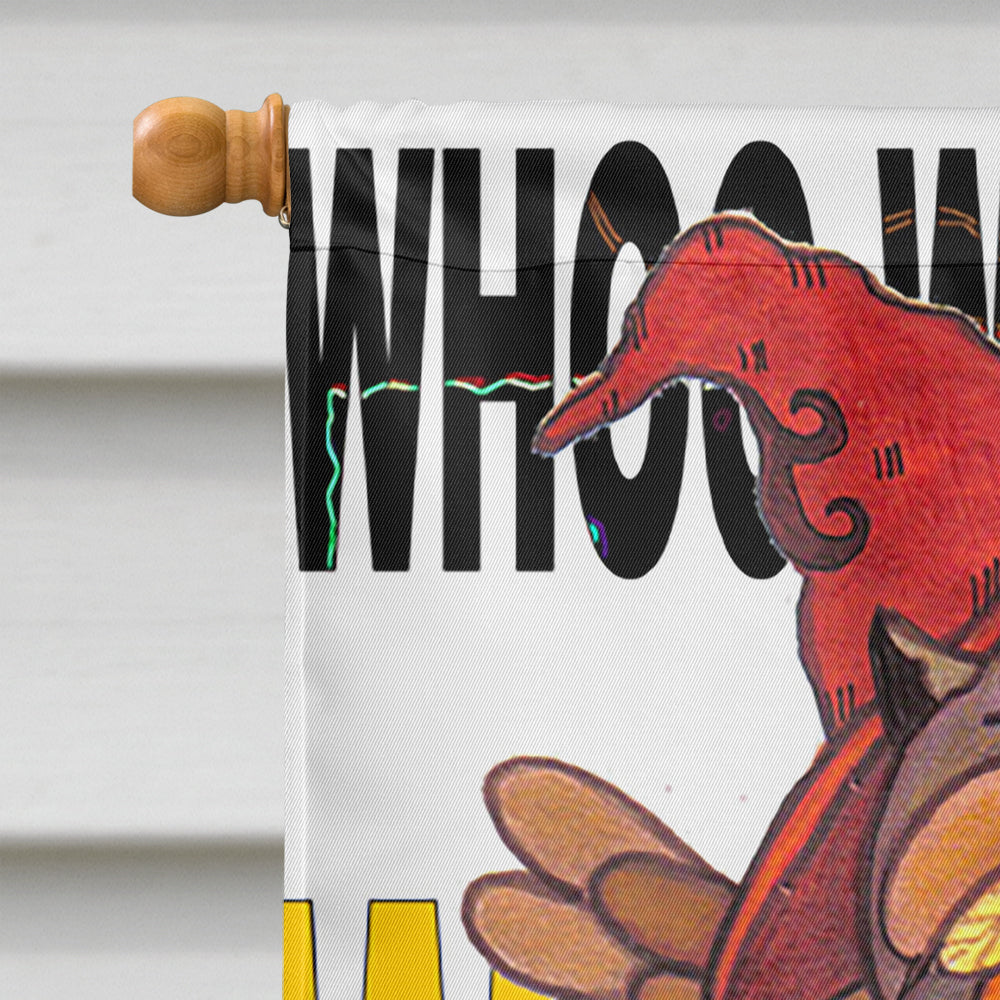 Whoo Who Owl House Flag 28x40 Porch Sleeve Pole Decorative Outside Yard Banner Artwork Wall Hanging, Polyester