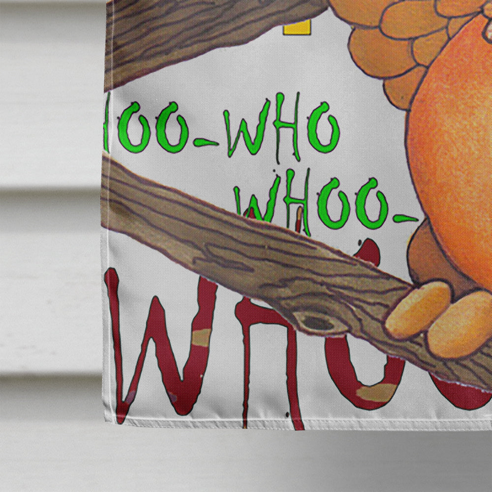 Whoo Who Owl House Flag 28x40 Porch Sleeve Pole Decorative Outside Yard Banner Artwork Wall Hanging, Polyester