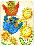 Celebrate Owl Cutting Board Tempered Glass Kitchen Cutting Surface, Heat Resistant Chopping, Non-Slip Feet, Food Prep & Serving