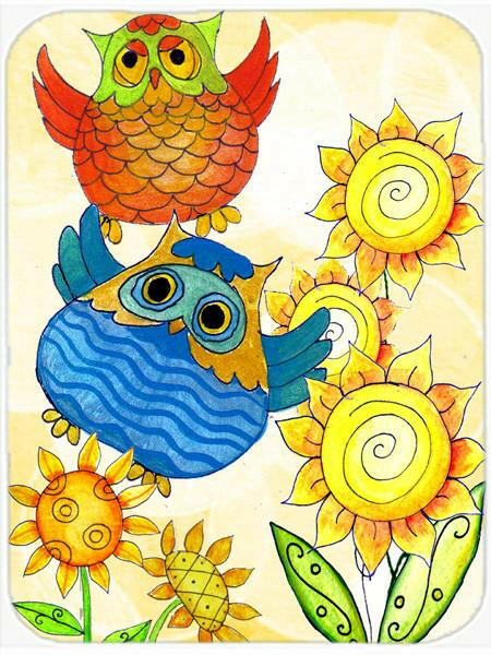 Celebrate Owl Cutting Board Tempered Glass Kitchen Cutting Surface, Heat Resistant Chopping, Non-Slip Feet, Food Prep & Serving