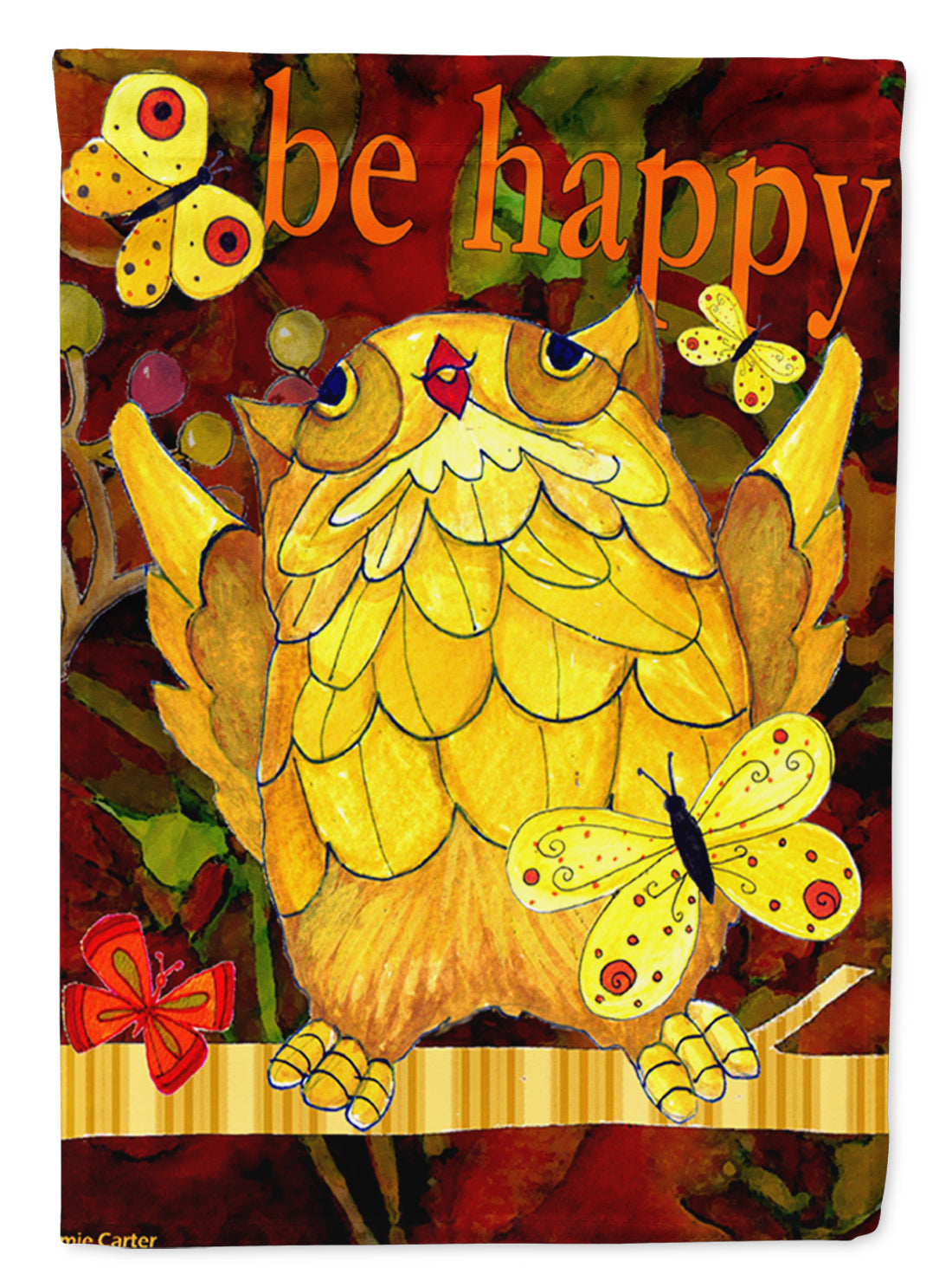 Happy Happy Day Owl House Flag 28x40 Porch Sleeve Pole Decorative Outside Yard Banner Artwork Wall Hanging, Polyester