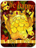 Happy Happy Day Owl Cutting Board Tempered Glass Kitchen Cutting Surface, Heat Resistant Chopping, Non-Slip Feet, Food Prep & Serving