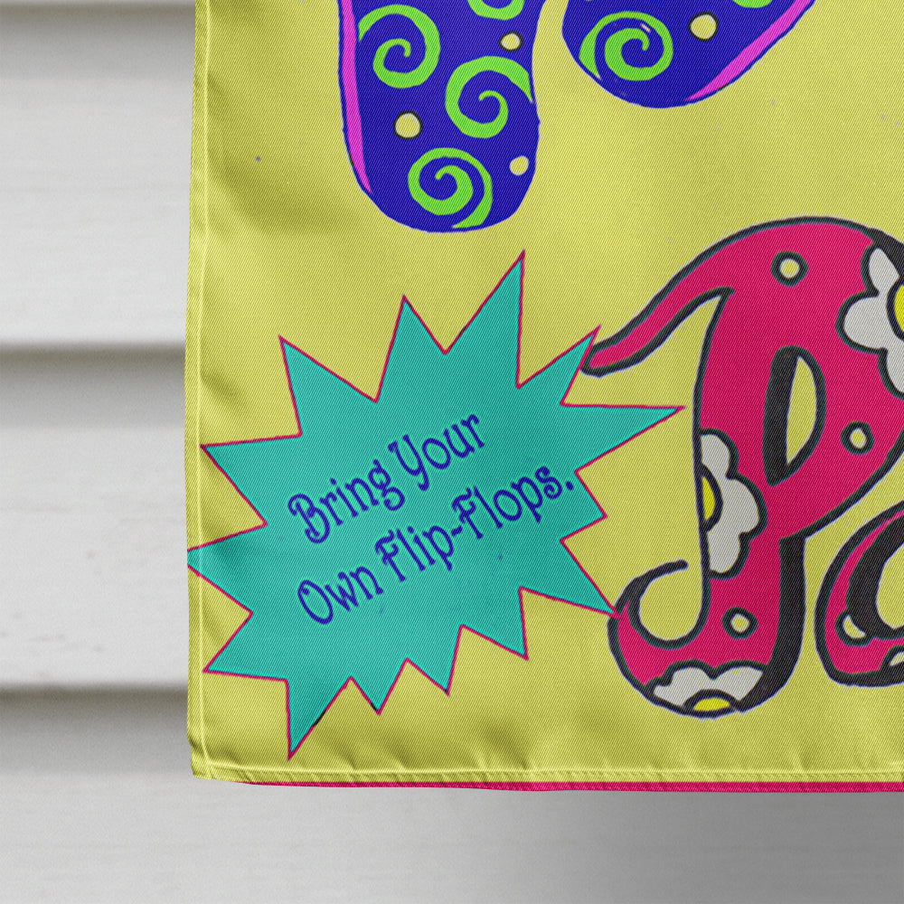 Bring your Own Filp Flops House Flag 28x40 Porch Sleeve Pole Decorative Outside Yard Banner Artwork Wall Hanging, Polyester