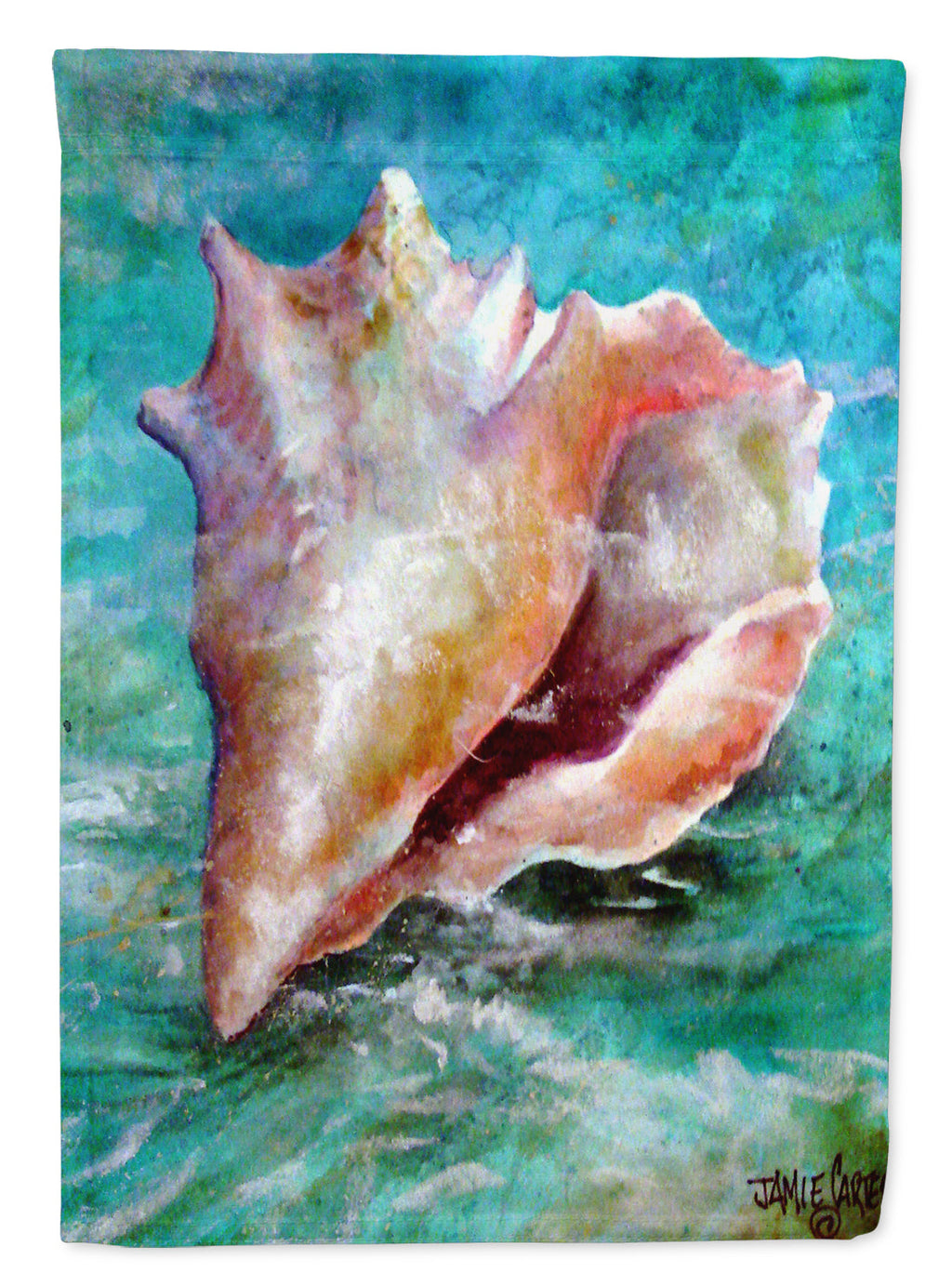 The Jewel of the Sea Shell House Flag 28x40 Porch Sleeve Pole Decorative Outside Yard Banner Artwork Wall Hanging, Polyester