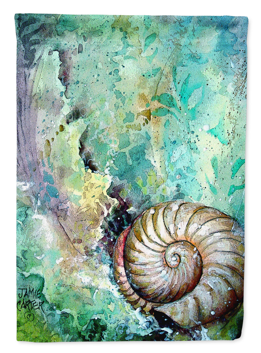 The Treasure of the Surf Shell House Flag 28x40 Porch Sleeve Pole Decorative Outside Yard Banner Artwork Wall Hanging, Polyester