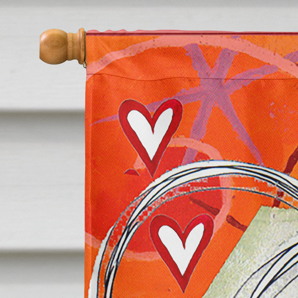 Circle of Love Valentine's Day House Flag 28x40 Porch Sleeve Pole Decorative Outside Yard Banner Artwork Wall Hanging, Polyester