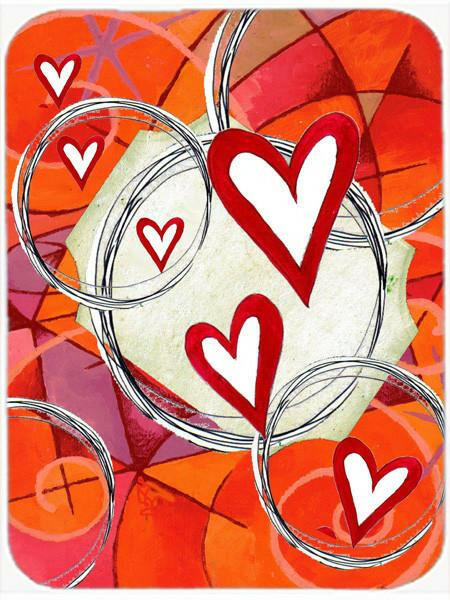 Circle of Love Valentine's Day Cutting Board Tempered Glass Kitchen Cutting Surface, Heat Resistant Chopping, Non-Slip Feet, Food Prep & Serving