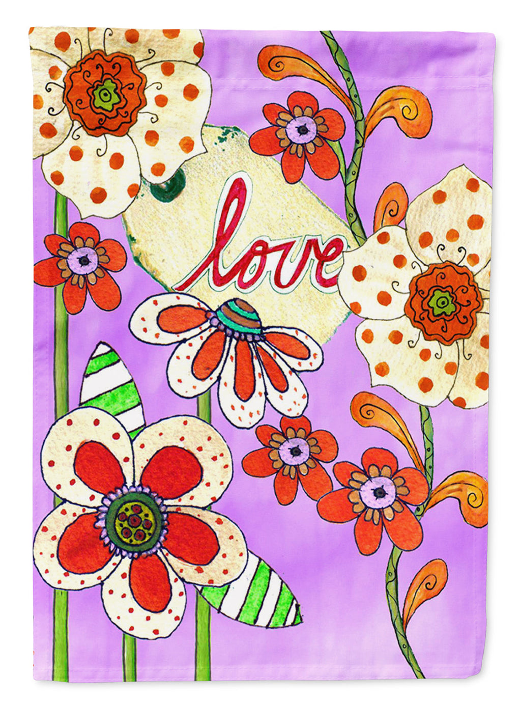 Love is Blooming Valentine's Day House Flag 28x40 Porch Sleeve Pole Decorative Outside Yard Banner Artwork Wall Hanging, Polyester