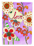 Love is Blooming Valentine's Day House Flag 28x40 Porch Sleeve Pole Decorative Outside Yard Banner Artwork Wall Hanging, Polyester
