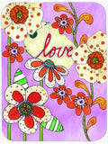 Love is Blooming Valentine's Day Cutting Board Tempered Glass Kitchen Cutting Surface, Heat Resistant Chopping, Non-Slip Feet, Food Prep & Serving