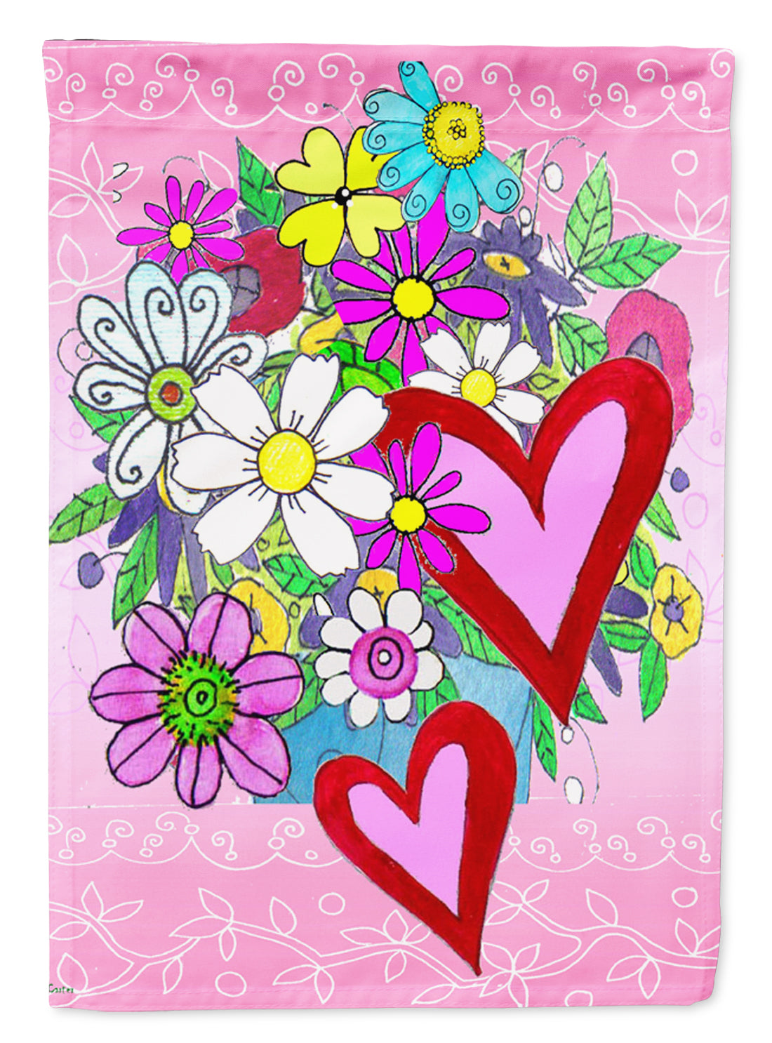 True Love Bouquet Valentine's Day House Flag 28x40 Porch Sleeve Pole Decorative Outside Yard Banner Artwork Wall Hanging, Polyester