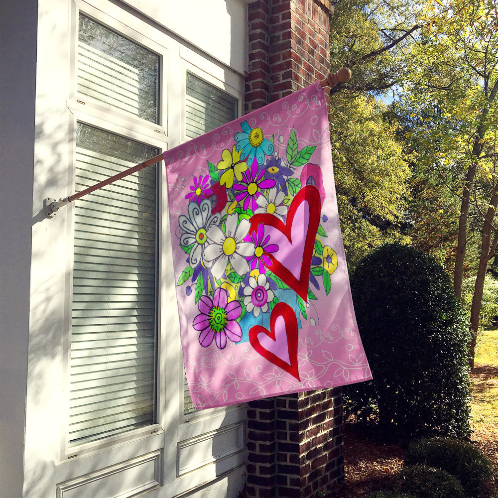 True Love Bouquet Valentine's Day House Flag 28x40 Porch Sleeve Pole Decorative Outside Yard Banner Artwork Wall Hanging, Polyester