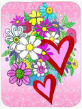 True Love Bouquet Valentine's Day Cutting Board Tempered Glass Kitchen Cutting Surface, Heat Resistant Chopping, Non-Slip Feet, Food Prep & Serving