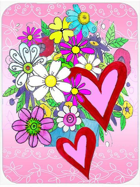True Love Bouquet Valentine's Day Cutting Board Tempered Glass Kitchen Cutting Surface, Heat Resistant Chopping, Non-Slip Feet, Food Prep & Serving