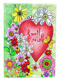 Smile Valentine's Day House Flag 28x40 Porch Sleeve Pole Decorative Outside Yard Banner Artwork Wall Hanging, Polyester