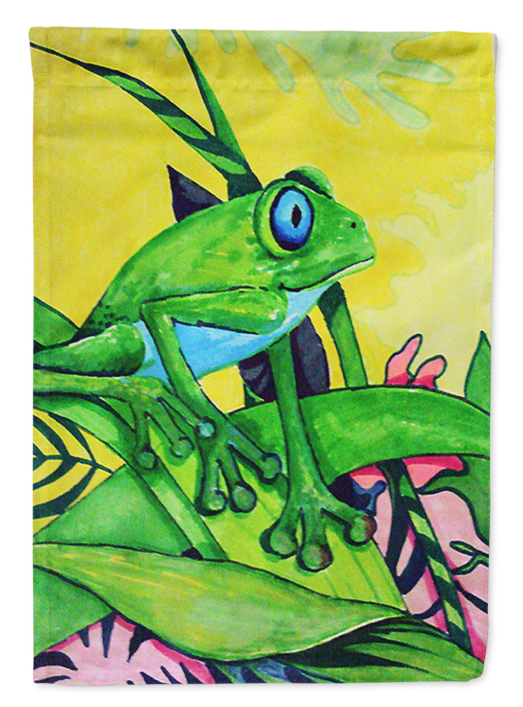 Summer Daze Frog House Flag 28x40 Porch Sleeve Pole Decorative Outside Yard Banner Artwork Wall Hanging, Polyester