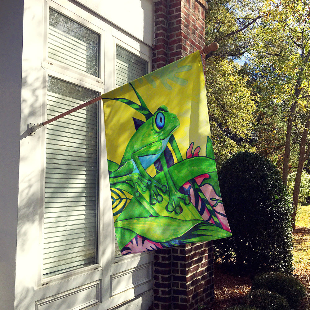 Summer Daze Frog House Flag 28x40 Porch Sleeve Pole Decorative Outside Yard Banner Artwork Wall Hanging, Polyester