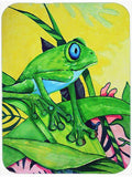 Summer Daze Frog Cutting Board Tempered Glass Kitchen Cutting Surface, Heat Resistant Chopping, Non-Slip Feet, Food Prep & Serving