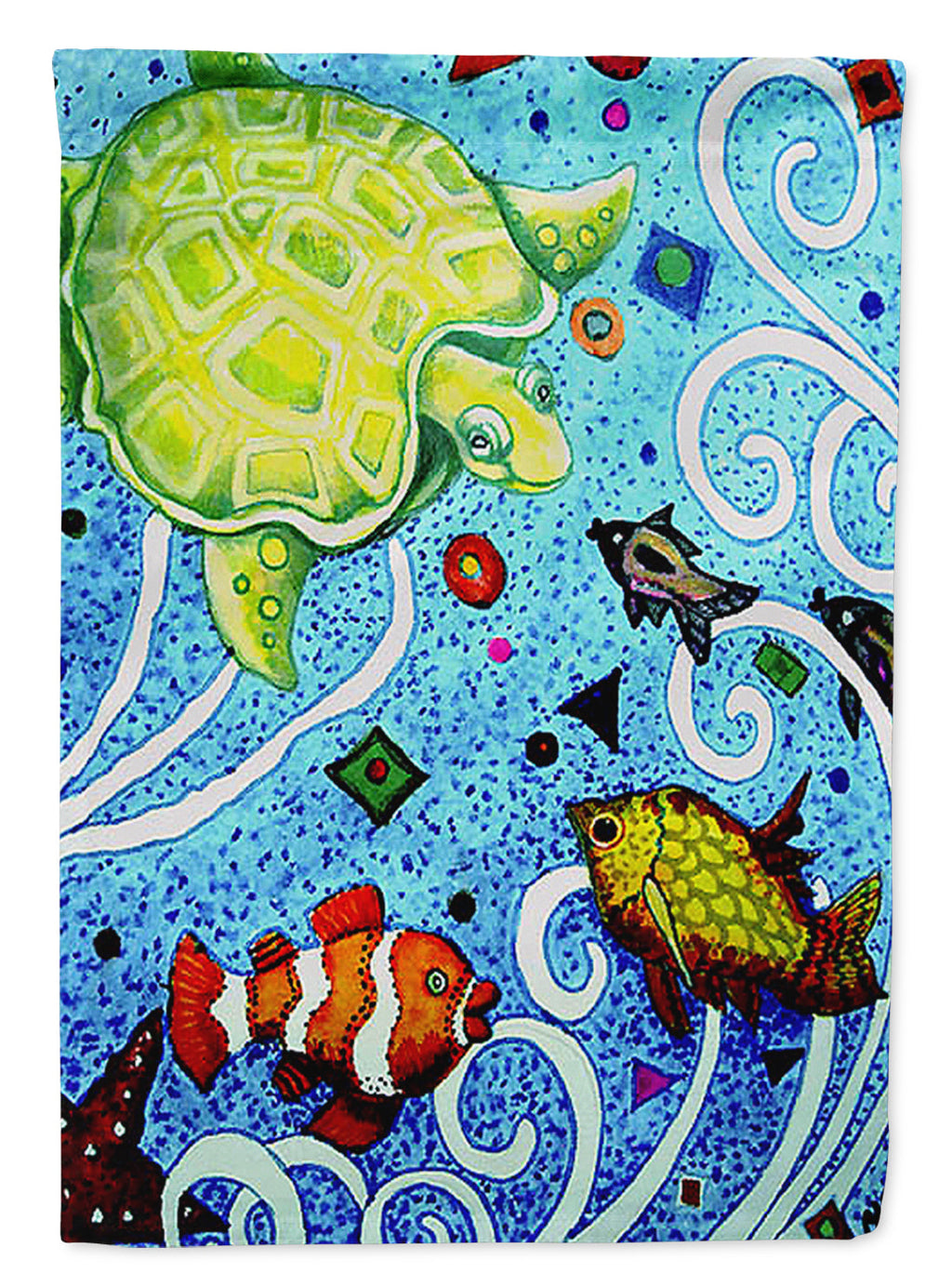 Turtle Time Turtle House Flag 28x40 Porch Sleeve Pole Decorative Outside Yard Banner Artwork Wall Hanging, Polyester