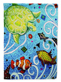 Turtle Time Turtle House Flag 28x40 Porch Sleeve Pole Decorative Outside Yard Banner Artwork Wall Hanging, Polyester