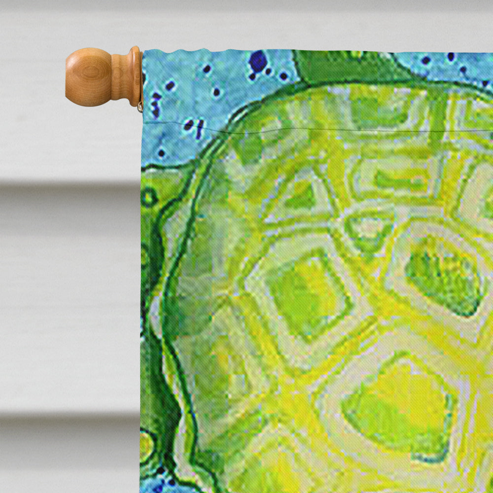 Turtle Time Turtle House Flag 28x40 Porch Sleeve Pole Decorative Outside Yard Banner Artwork Wall Hanging, Polyester