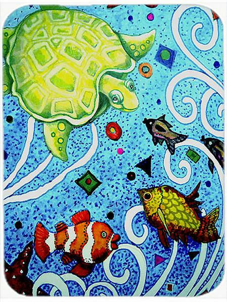 Turtle Time Turtle Cutting Board Tempered Glass Kitchen Cutting Surface, Heat Resistant Chopping, Non-Slip Feet, Food Prep & Serving