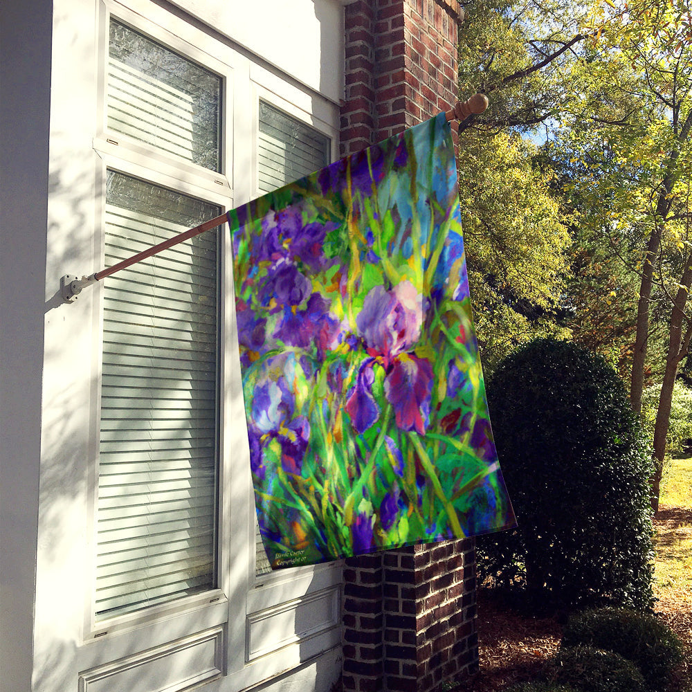 Iris by the Well House Flag 28x40 Porch Sleeve Pole Decorative Outside Yard Banner Artwork Wall Hanging, Polyester