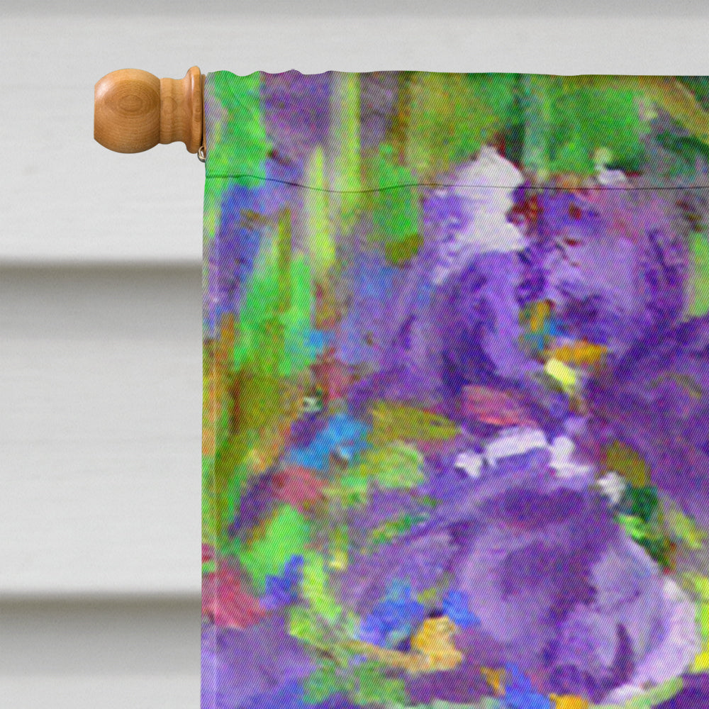 Iris by the Well House Flag 28x40 Porch Sleeve Pole Decorative Outside Yard Banner Artwork Wall Hanging, Polyester