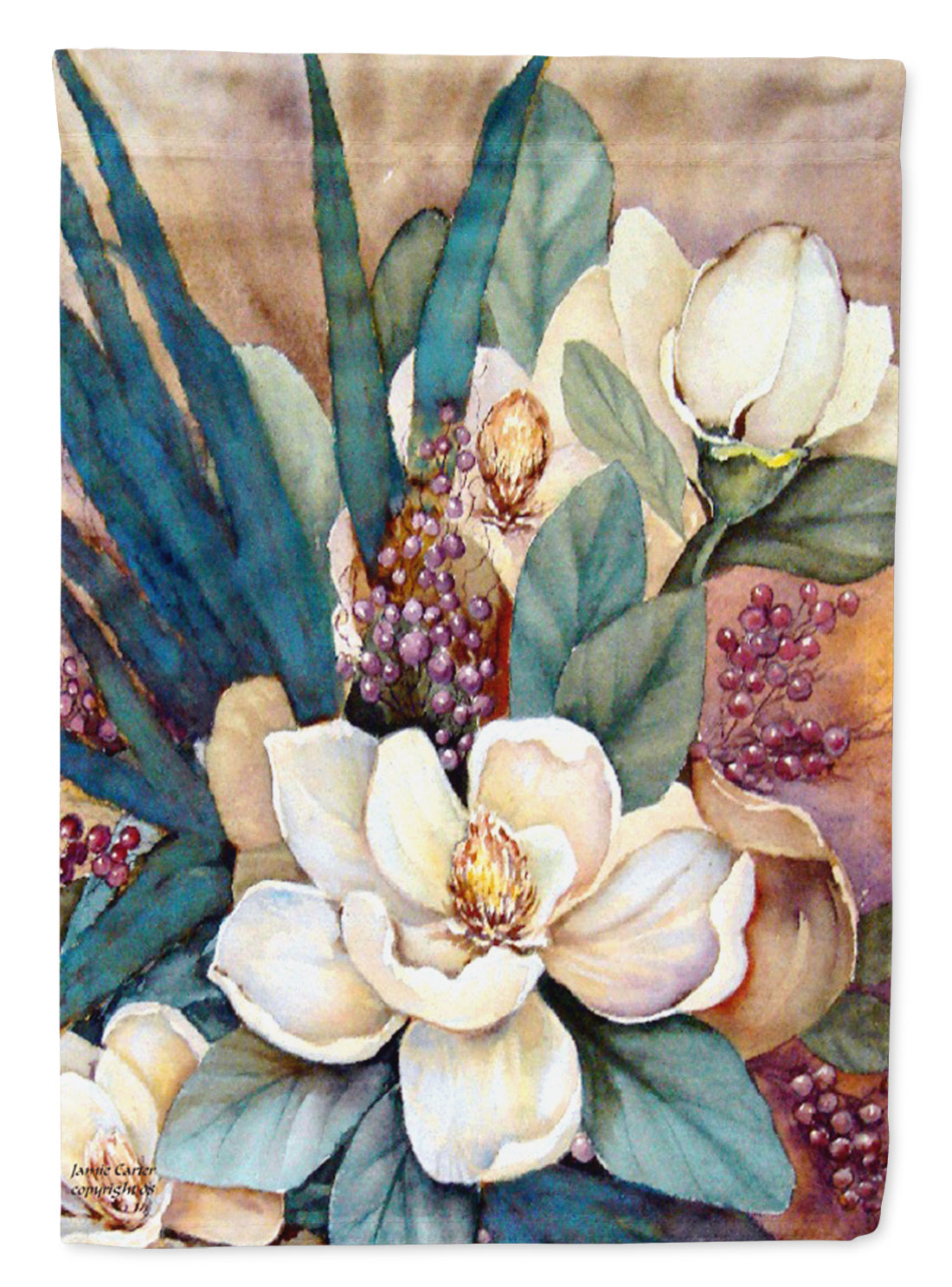 Southen Magnolias House Flag 28x40 Porch Sleeve Pole Decorative Outside Yard Banner Artwork Wall Hanging, Polyester