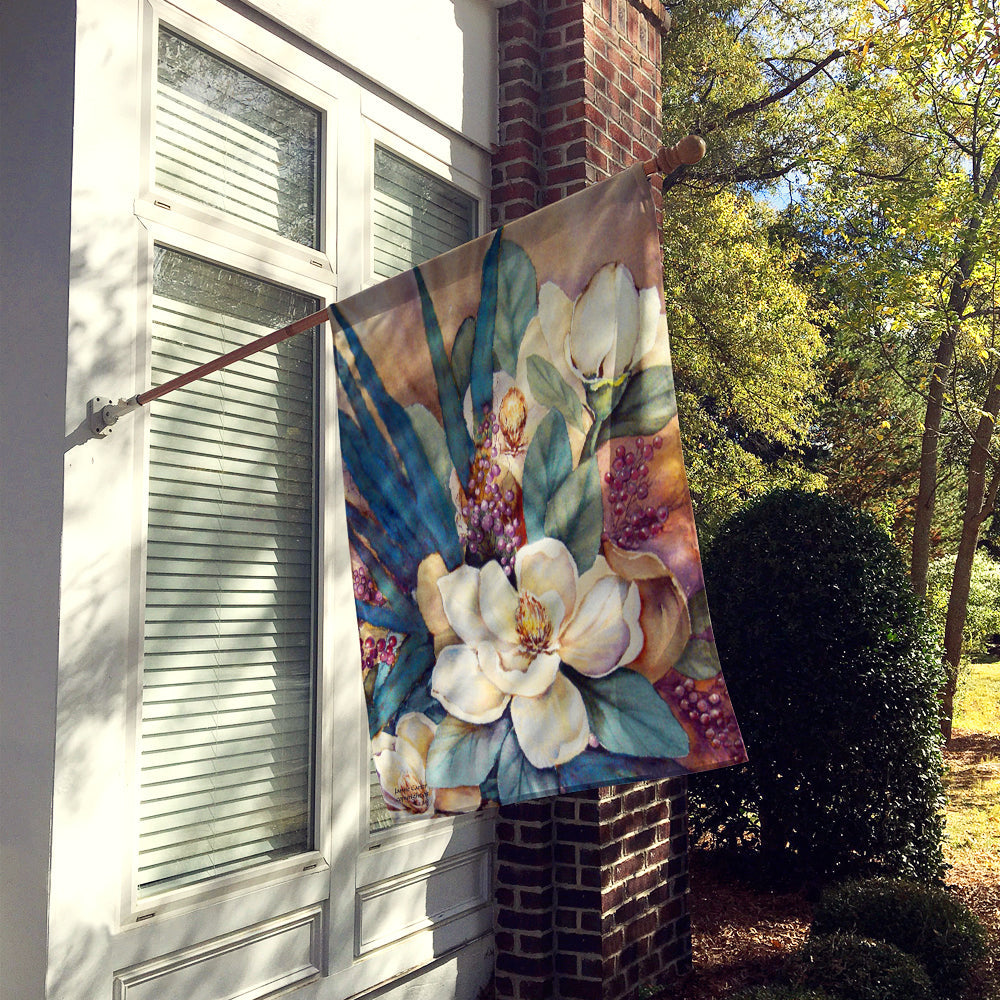 Southen Magnolias House Flag 28x40 Porch Sleeve Pole Decorative Outside Yard Banner Artwork Wall Hanging, Polyester