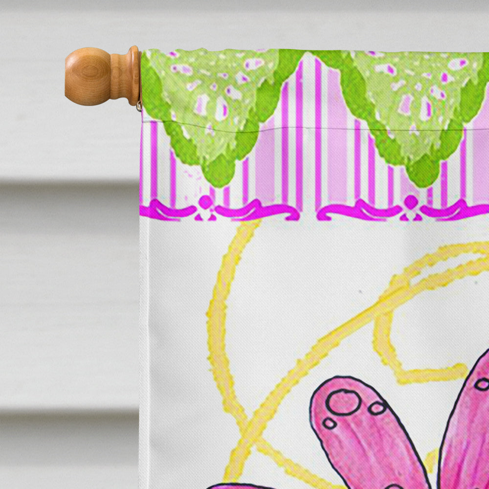 Flower Welcome House Flag 28x40 Porch Sleeve Pole Decorative Outside Yard Banner Artwork Wall Hanging, Polyester