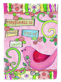 Flower Happiness in Growing House Flag 28x40 Porch Sleeve Pole Decorative Outside Yard Banner Artwork Wall Hanging, Polyester