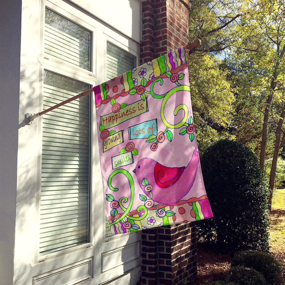 Flower Happiness in Growing House Flag 28x40 Porch Sleeve Pole Decorative Outside Yard Banner Artwork Wall Hanging, Polyester