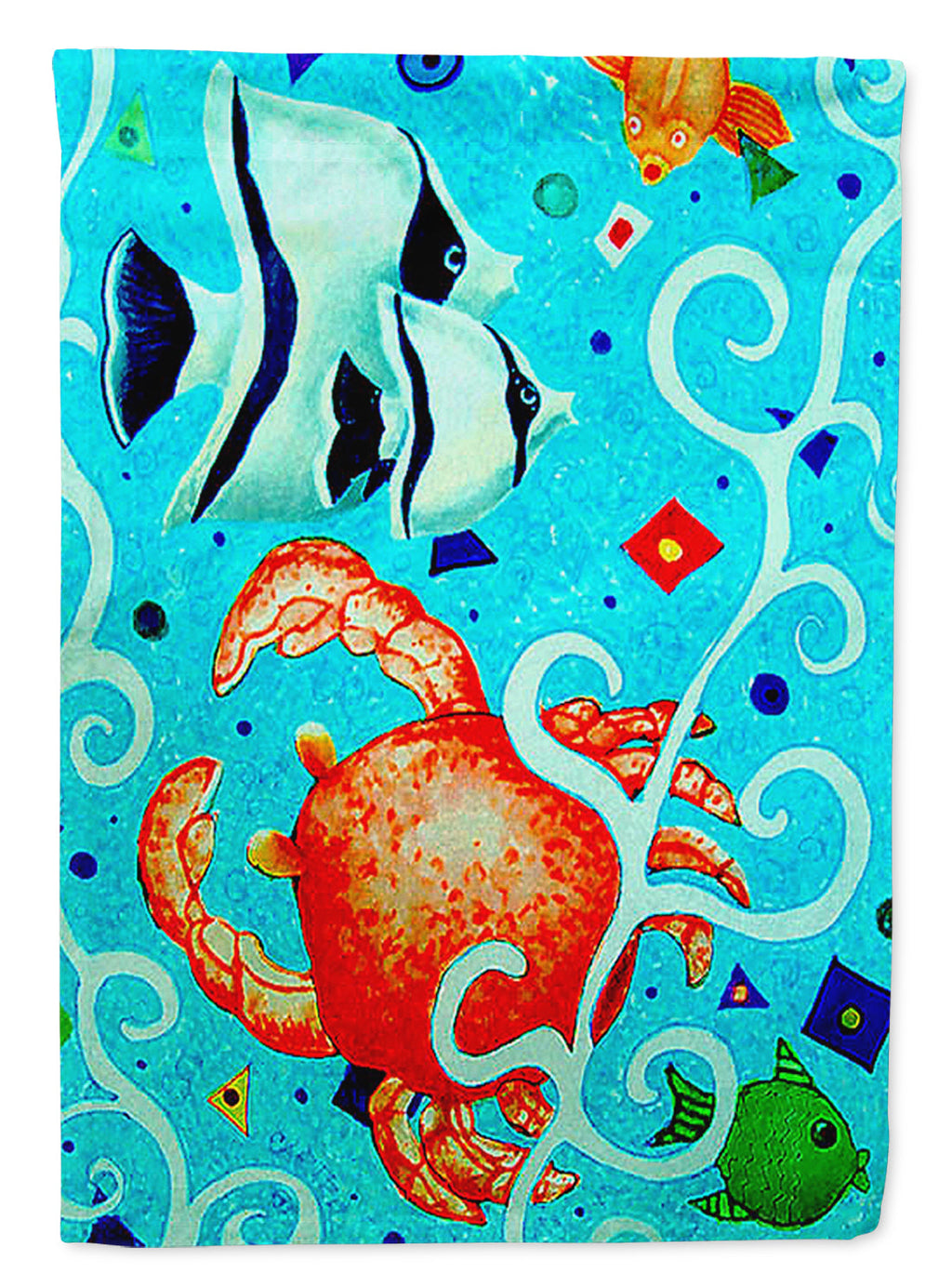 Crabby Crab House Flag 28x40 Porch Sleeve Pole Decorative Outside Yard Banner Artwork Wall Hanging, Polyester