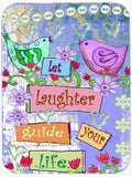 Let Laughter Guide your Life Inspirational Cutting Board Tempered Glass Kitchen Cutting Surface, Heat Resistant Chopping, Non-Slip Feet, Food Prep & Serving