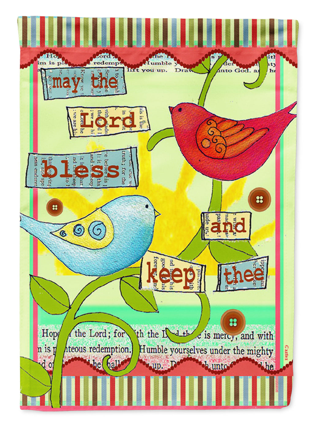 May the Lord Bless You and Keep You Inspirational House Flag 28x40 Porch Sleeve Pole Decorative Outside Yard Banner Artwork Wall Hanging, Polyester