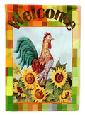 Welcome Rooster House Flag 28x40 Porch Sleeve Pole Decorative Outside Yard Banner Artwork Wall Hanging, Polyester