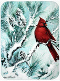 Winter's Glory Redbird 1 Northern Cardinal Cutting Board Tempered Glass Kitchen Cutting Surface, Heat Resistant Chopping, Non-Slip Feet, Food Prep & Serving