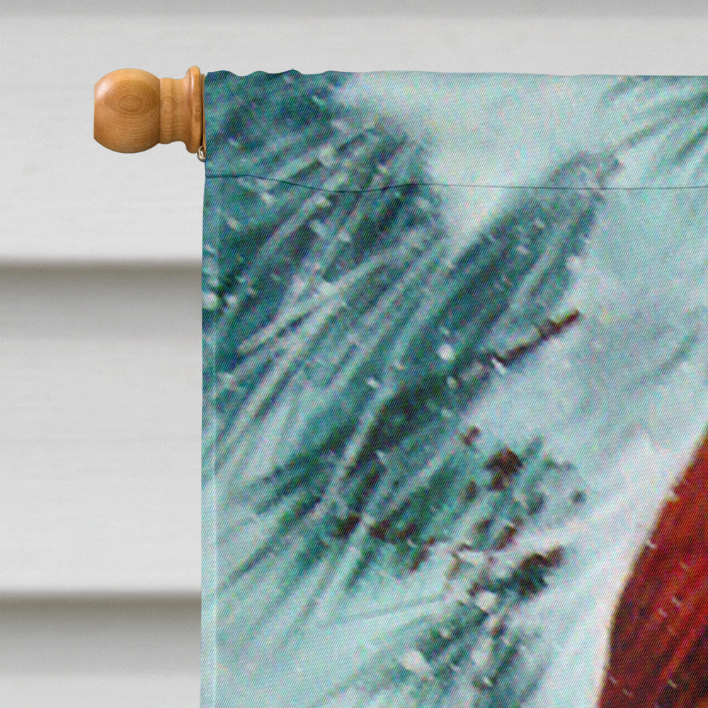 Winter's Glory Redbird 2 Northern Cardinal House Flag 28x40 Porch Sleeve Pole Decorative Outside Yard Banner Artwork Wall Hanging, Polyester