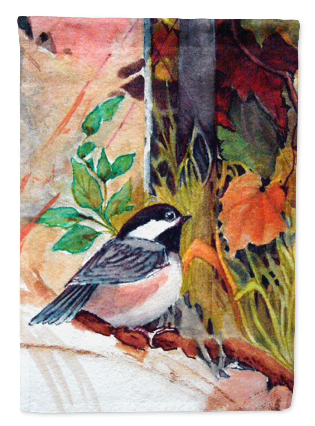 Fence Sitter Chickadee House Flag 28x40 Porch Sleeve Pole Decorative Outside Yard Banner Artwork Wall Hanging, Polyester