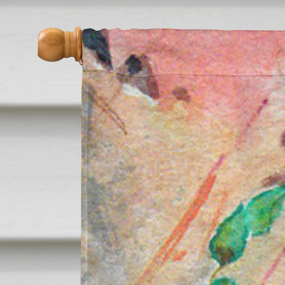 Fence Sitter Chickadee House Flag 28x40 Porch Sleeve Pole Decorative Outside Yard Banner Artwork Wall Hanging, Polyester