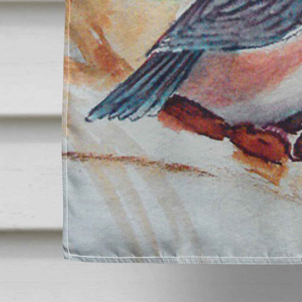 Fence Sitter Chickadee House Flag 28x40 Porch Sleeve Pole Decorative Outside Yard Banner Artwork Wall Hanging, Polyester