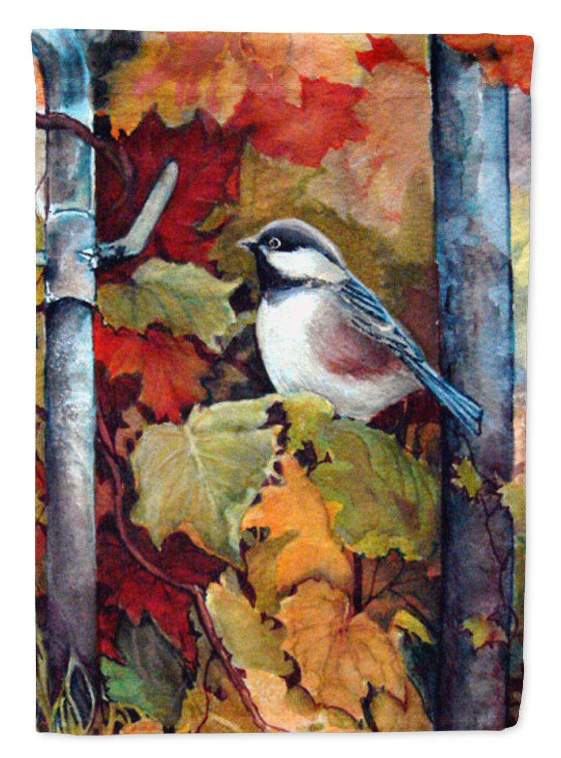 Fence Sitter Chickadee House Flag 28x40 Porch Sleeve Pole Decorative Outside Yard Banner Artwork Wall Hanging, Polyester