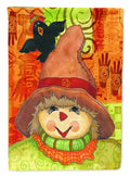 Harvey and the Scarecrow Fall House Flag 28x40 Porch Sleeve Pole Decorative Outside Yard Banner Artwork Wall Hanging, Polyester