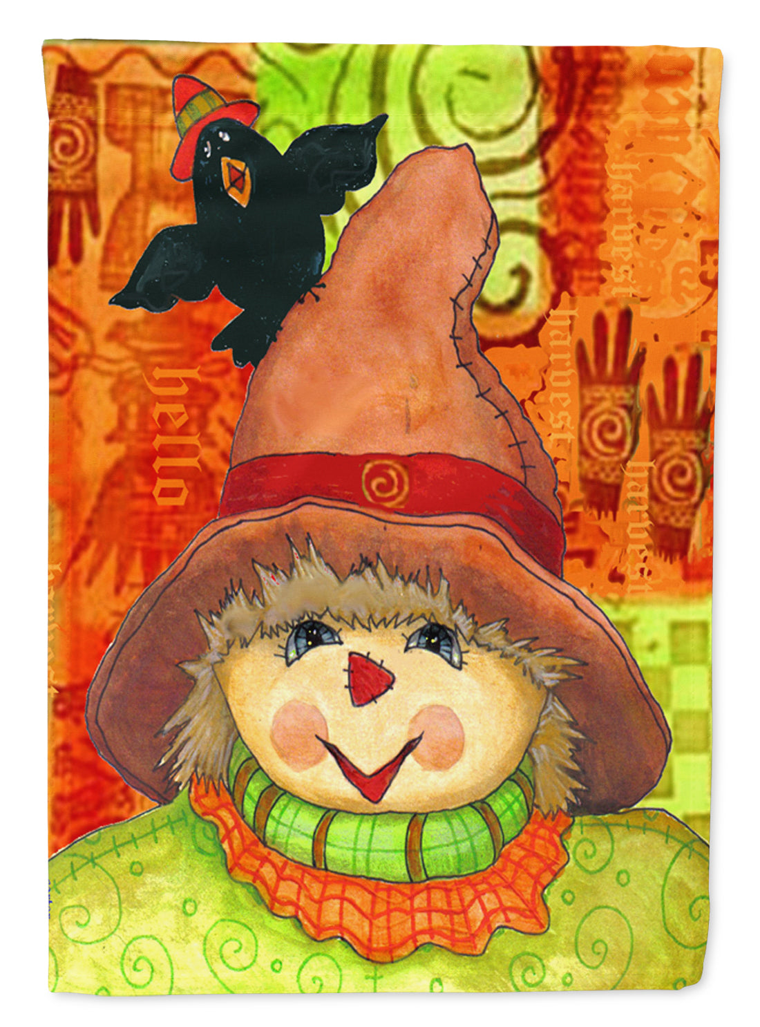 Harvey and the Scarecrow Fall House Flag 28x40 Porch Sleeve Pole Decorative Outside Yard Banner Artwork Wall Hanging, Polyester