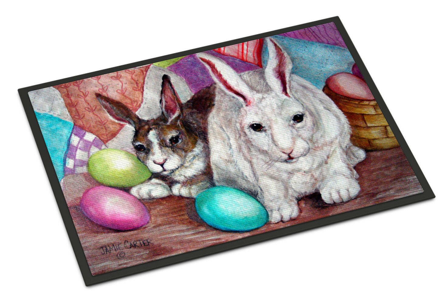 Buddy Buddies Easter Rabbit Doormat Indoor Outdoor 24H X 36W Front Door Mat Rugs for Entryway, Non Slip Washable Low Pile,