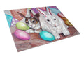Buddy Buddies Easter Rabbit Cutting Board Tempered Glass Kitchen Cutting Surface, Heat Resistant Chopping, Non-Slip Feet, Food Prep & Serving