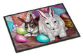 Buddy Buddies Easter Rabbit Doormat Indoor Outdoor 18H X 27W Front Door Mat Rugs for Entryway, Non Slip Washable