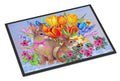 New Beginnings II Easter Rabbit Doormat Indoor Outdoor 24H X 36W Front Door Mat Rugs for Entryway, Non Slip Washable Low Pile,